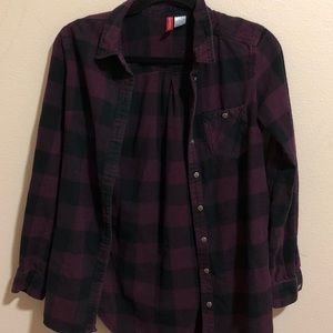 H&M Maroon and Black Flannel